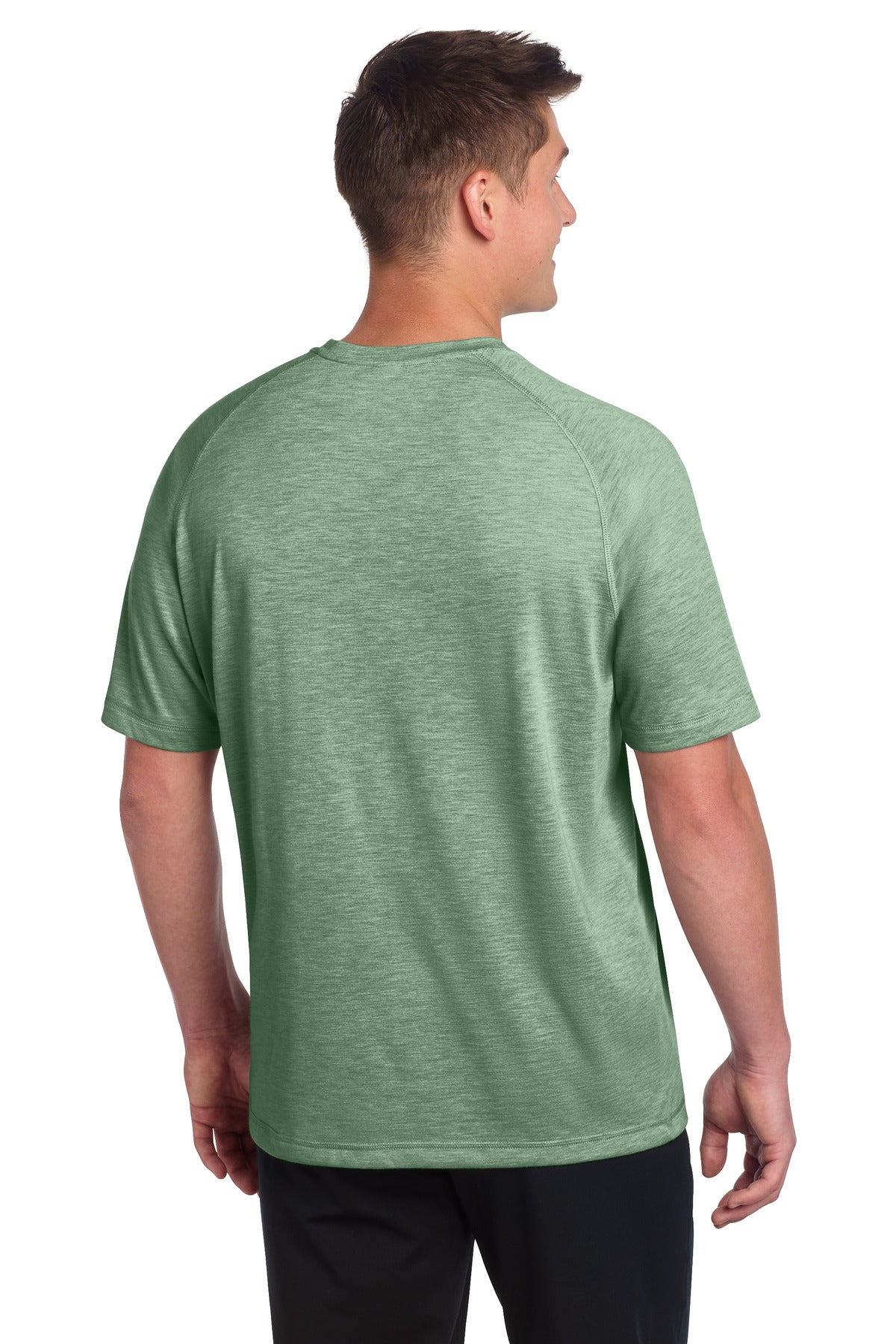 Sport-Tek  PosiCharge  Tri-Blend Wicking Raglan Tee - Forest Green Heather