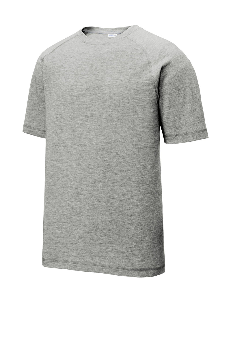 Sport-Tek  PosiCharge  Tri-Blend Wicking Raglan Tee - Light Grey Heather