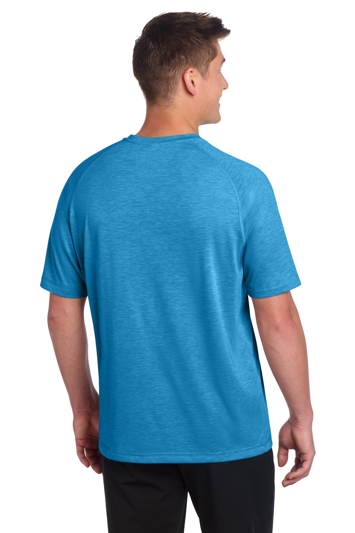 Sport-Tek  PosiCharge  Tri-Blend Wicking Raglan Tee - Pond Blue Heather