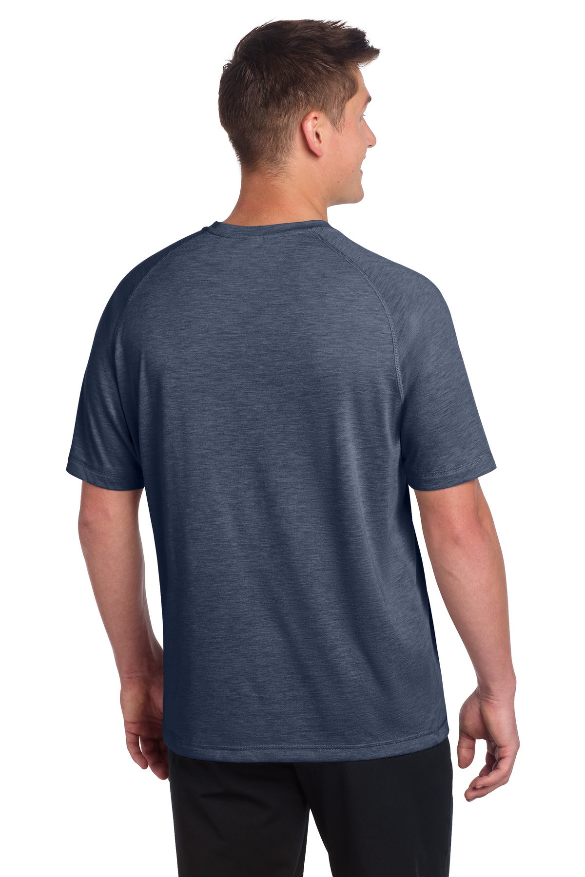 Sport-Tek  PosiCharge  Tri-Blend Wicking Raglan Tee - True Navy Heather
