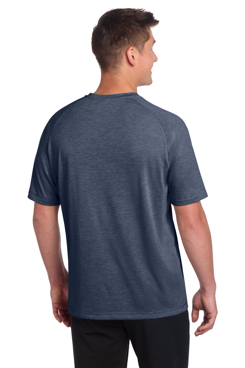 Sport-Tek  PosiCharge  Tri-Blend Wicking Raglan Tee - True Navy Heather