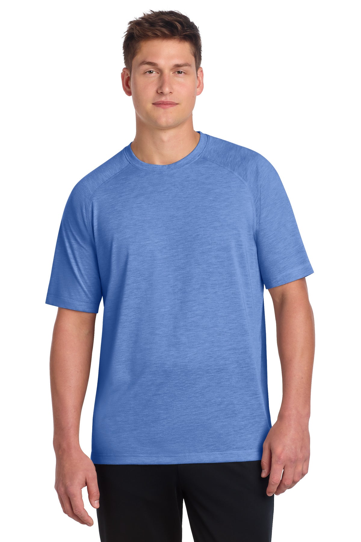 Sport-Tek  PosiCharge  Tri-Blend Wicking Raglan Tee - True Royal Heather