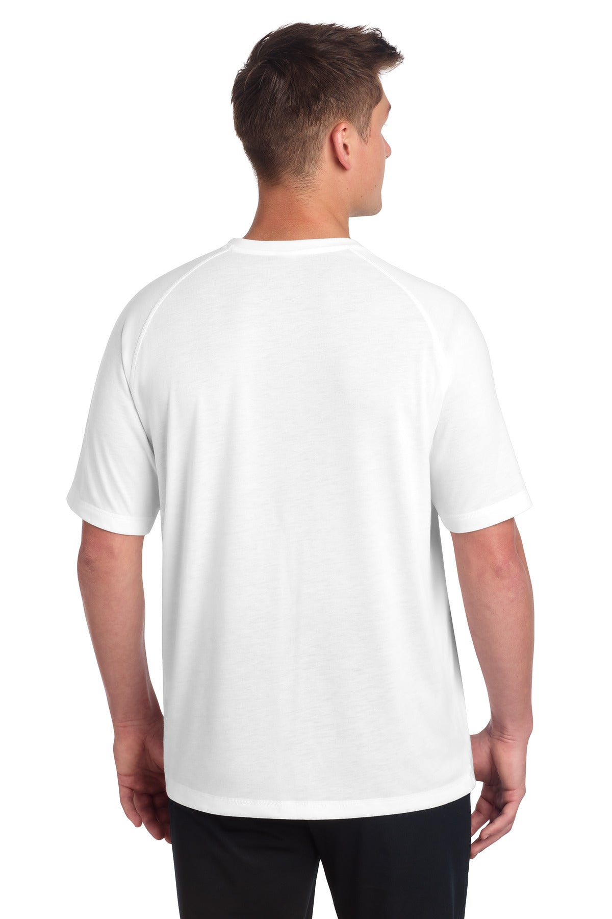 Sport-Tek  PosiCharge  Tri-Blend Wicking Raglan Tee - White Triad Solid