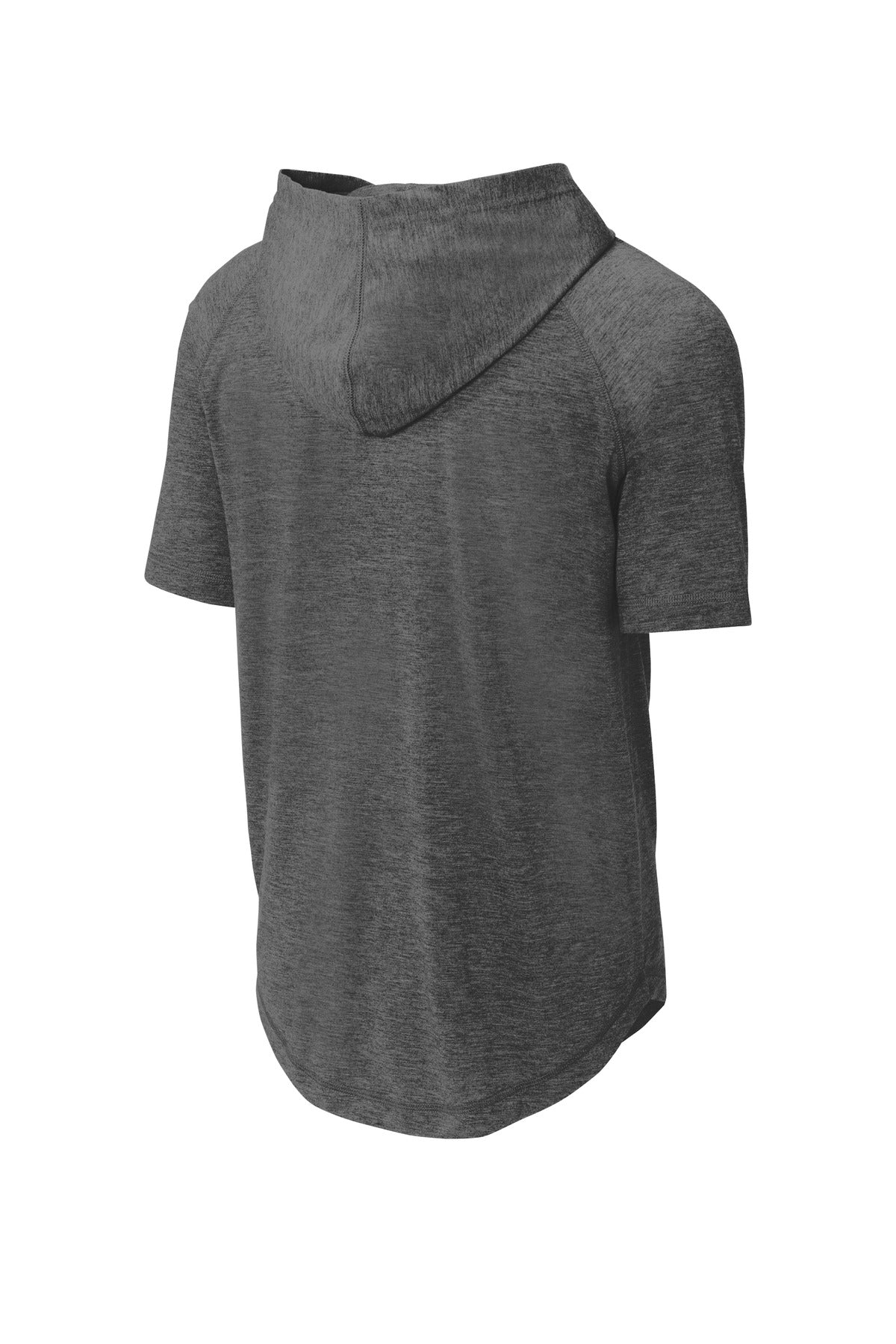 Sport-Tek  PosiCharge  Tri-Blend Wicking Short Sleeve Hoodie - Dark Grey Heather