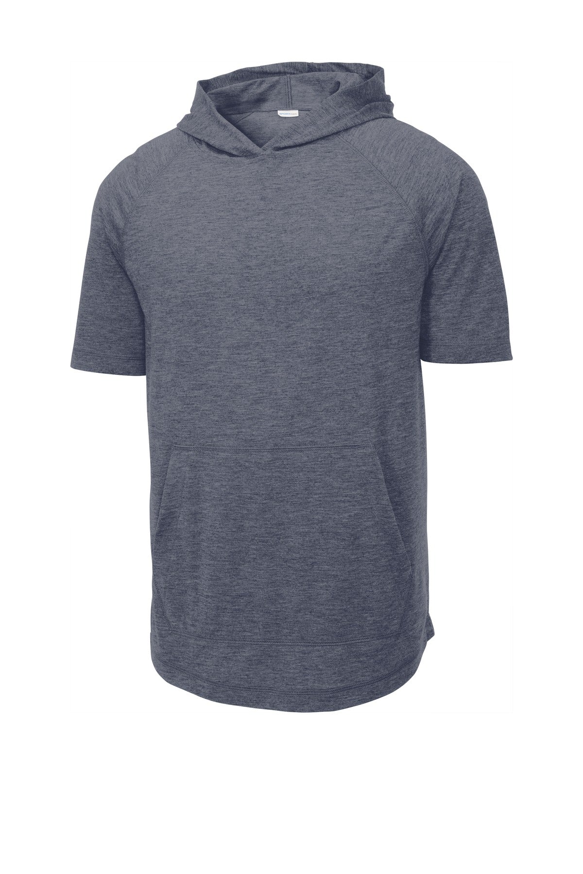 Sport-Tek  PosiCharge  Tri-Blend Wicking Short Sleeve Hoodie - True Navy Heather