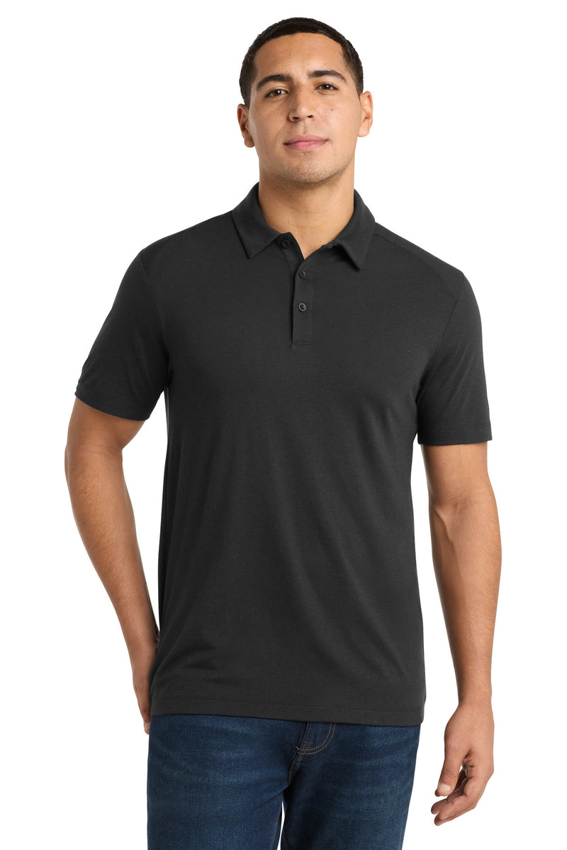 Sport-Tek  PosiCharge  Tri-Blend Wicking Polo - Black Triad Solid