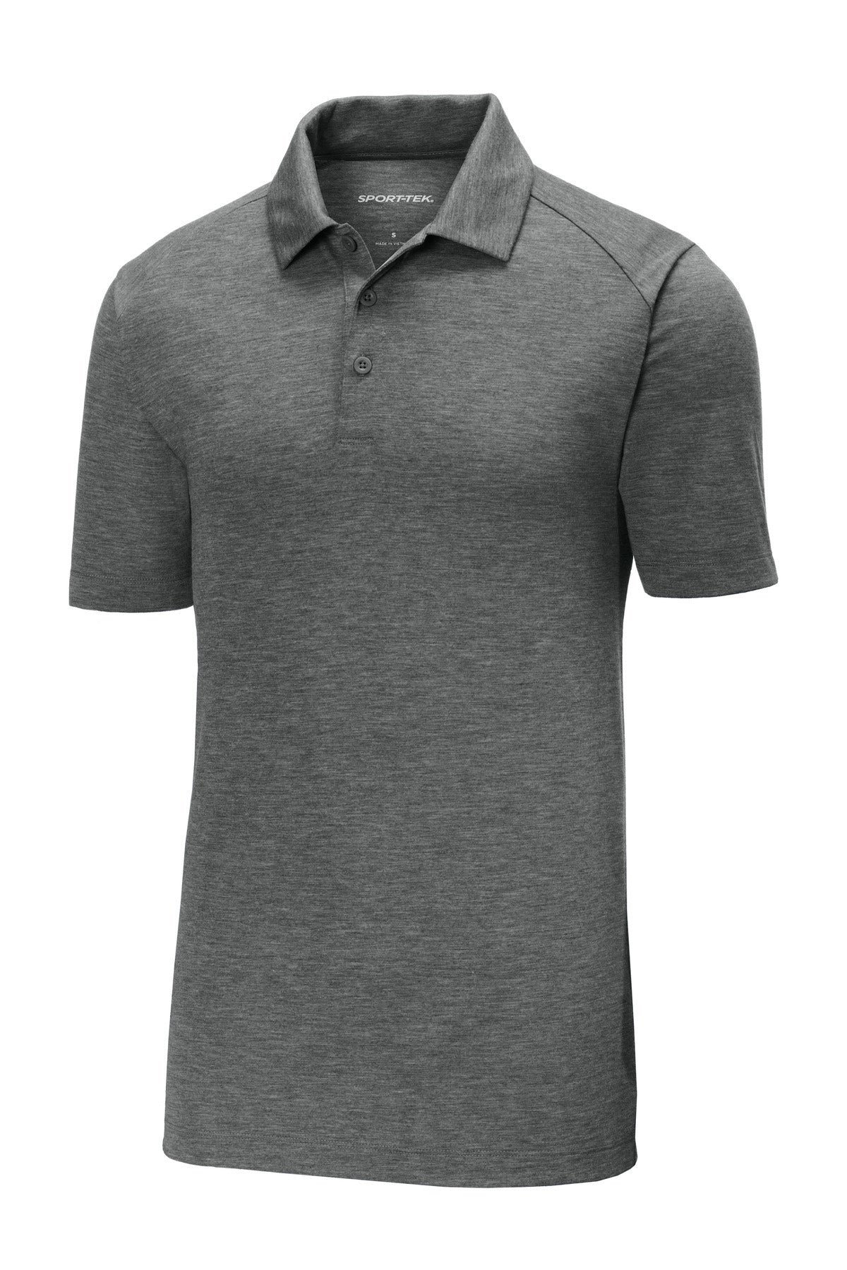 Sport-Tek  PosiCharge  Tri-Blend Wicking Polo - Dark Grey Heather
