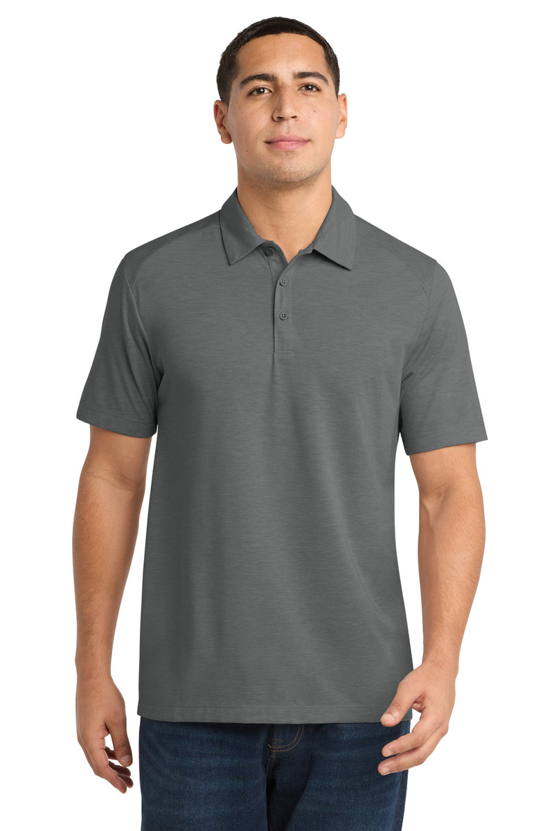 Sport-Tek  PosiCharge  Tri-Blend Wicking Polo - Dark Grey Heather