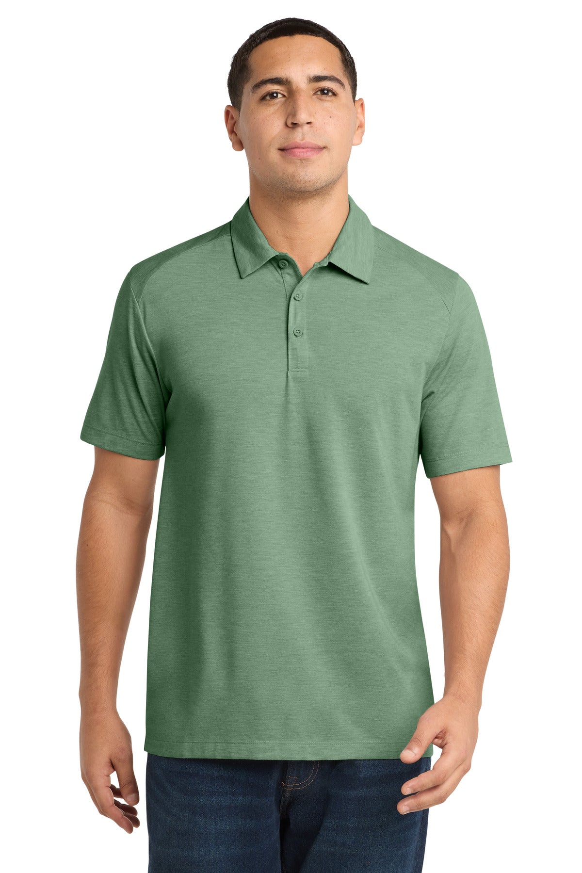 Sport-Tek  PosiCharge  Tri-Blend Wicking Polo - Forest Green Heather
