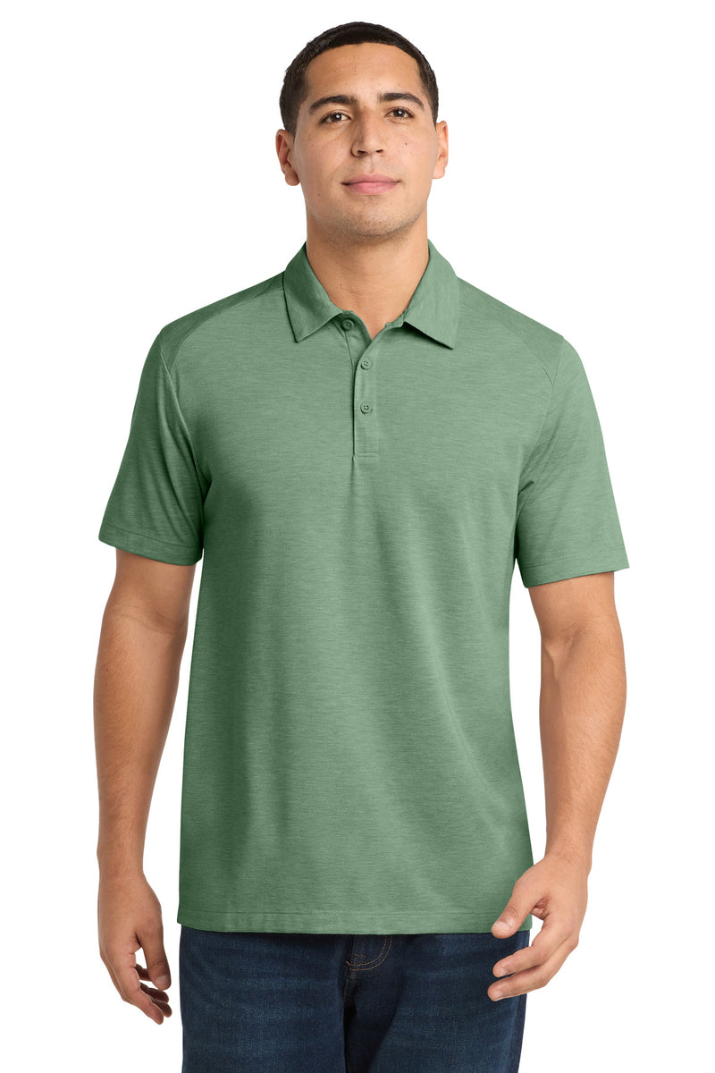 Sport-Tek  PosiCharge  Tri-Blend Wicking Polo - Forest Green Heather