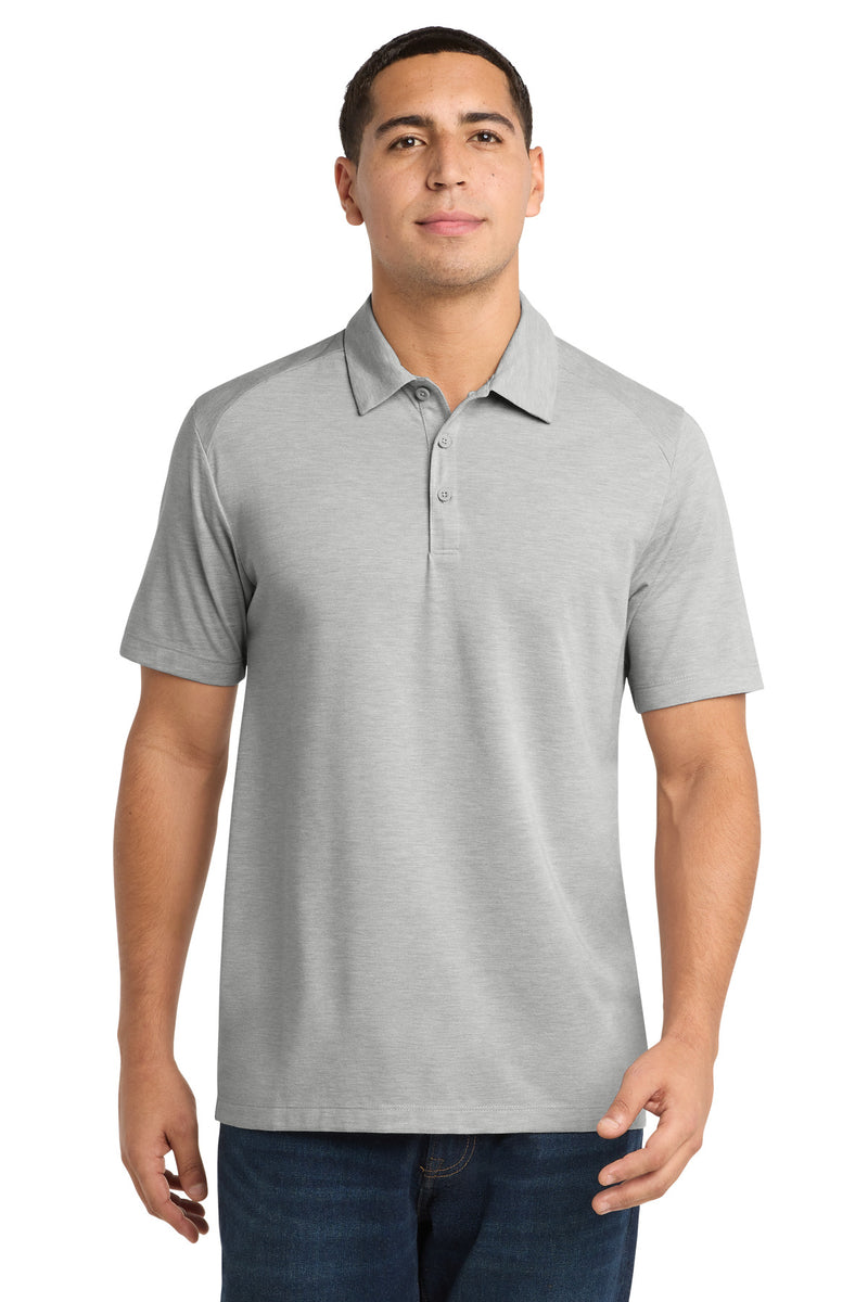 Sport-Tek  PosiCharge  Tri-Blend Wicking Polo - Light Grey Heather