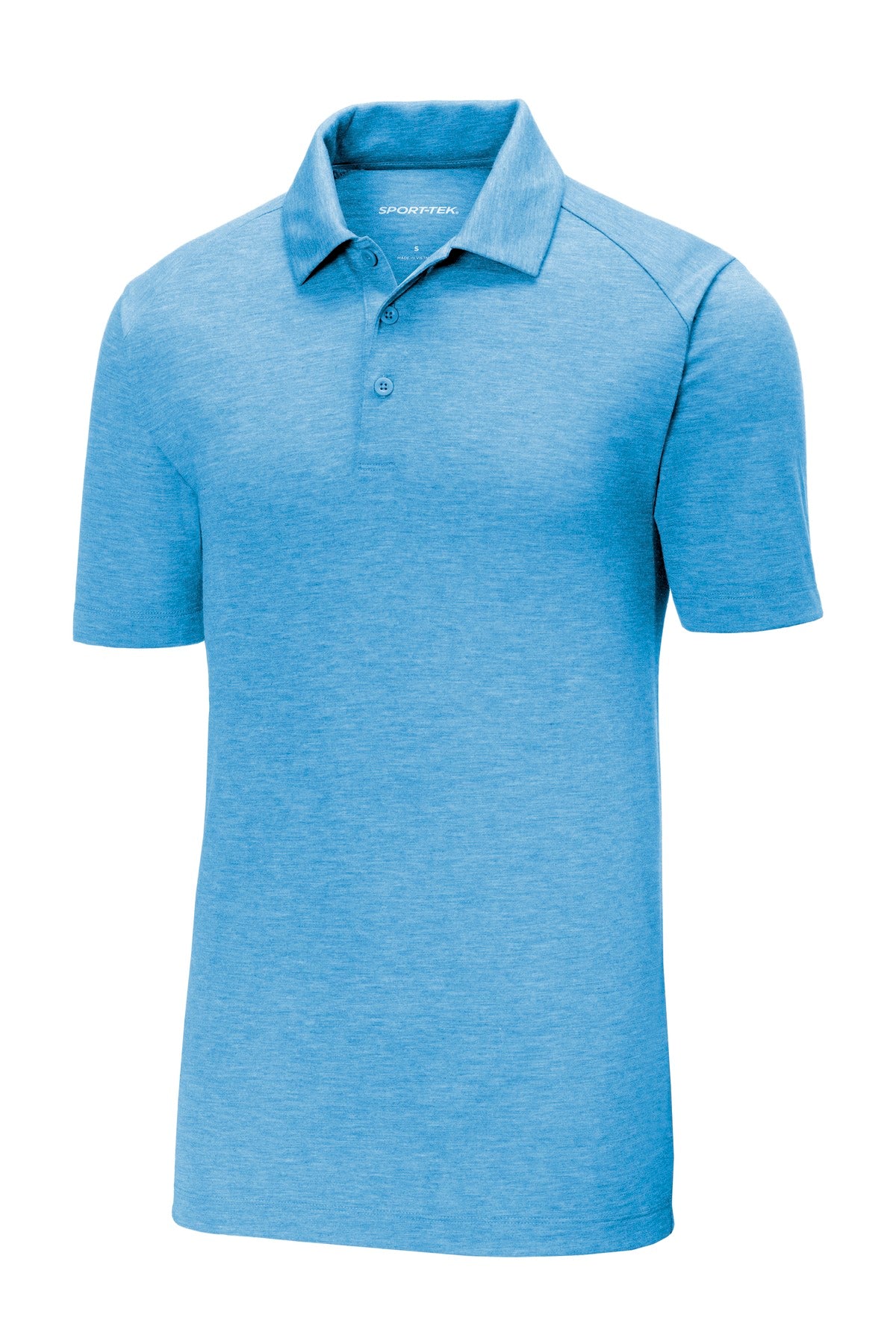 Sport-Tek  PosiCharge  Tri-Blend Wicking Polo - Pond Blue Heather