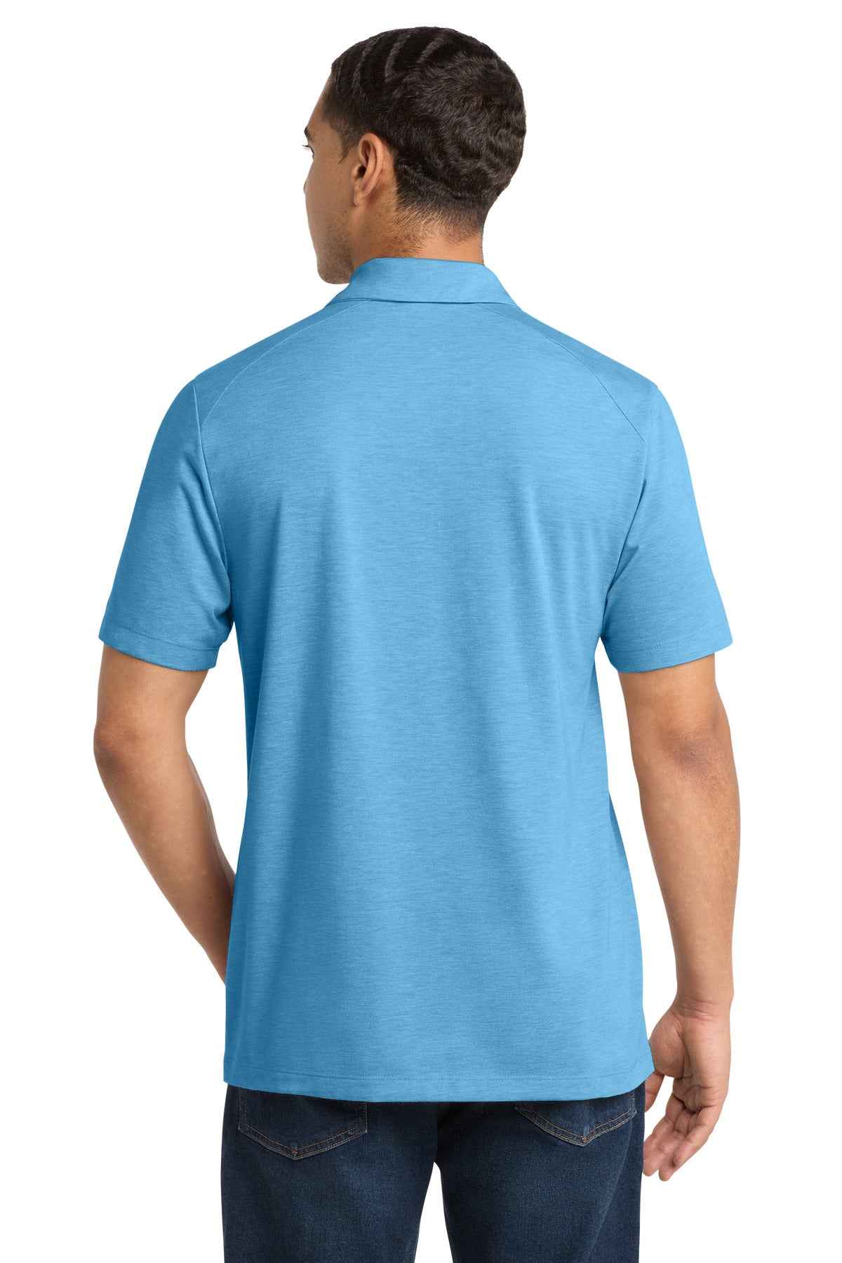 Sport-Tek  PosiCharge  Tri-Blend Wicking Polo - Pond Blue Heather