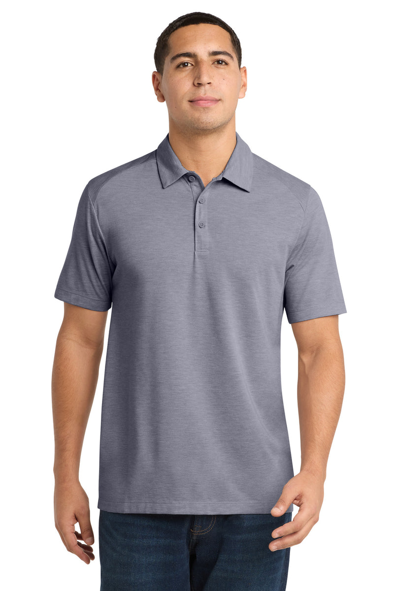 Sport-Tek  PosiCharge  Tri-Blend Wicking Polo - True Navy Heather