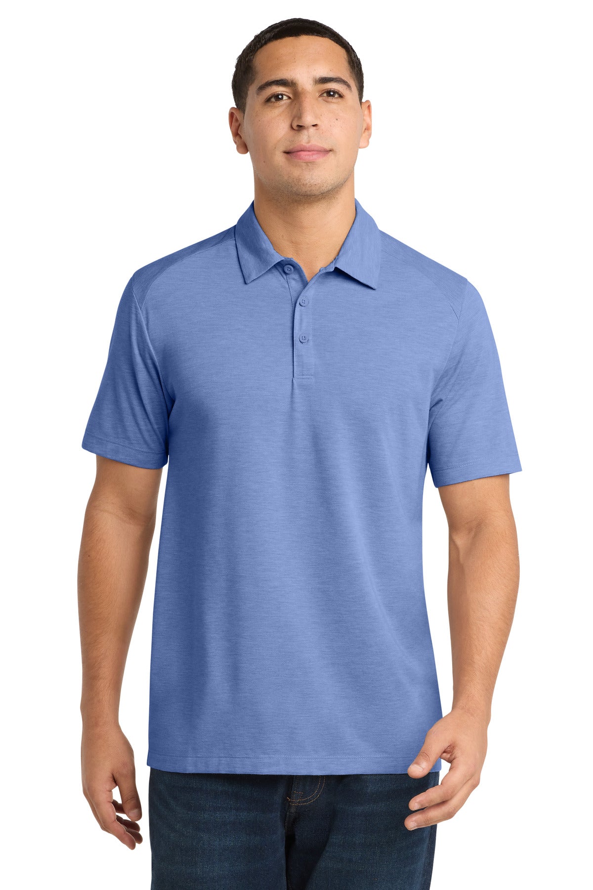 Sport-Tek  PosiCharge  Tri-Blend Wicking Polo - True Royal Heather