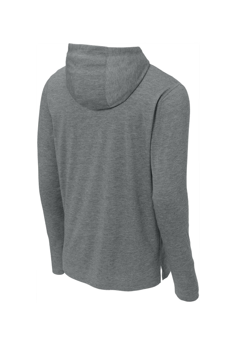 Sport-Tek  PosiCharge  Tri-Blend Wicking Long Sleeve Hoodie - Dark Grey Heather