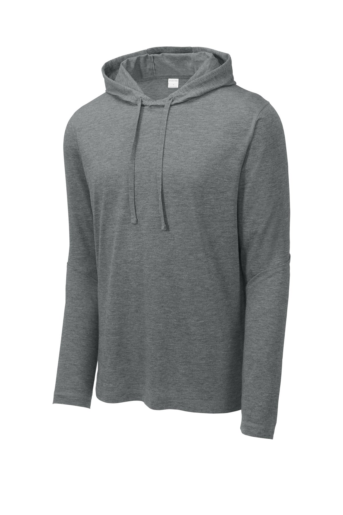 Sport-Tek  PosiCharge  Tri-Blend Wicking Long Sleeve Hoodie - Dark Grey Heather