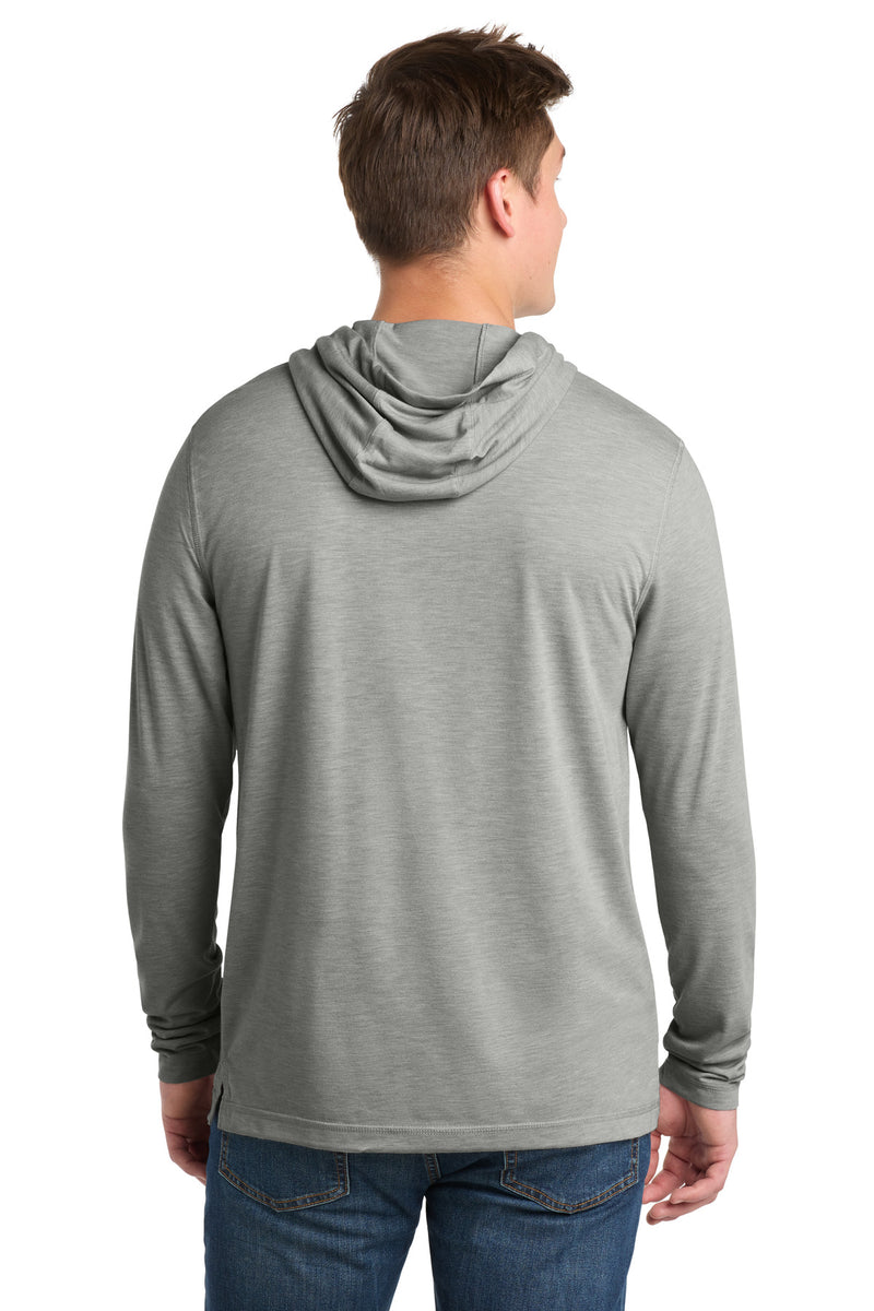 Sport-Tek  PosiCharge  Tri-Blend Wicking Long Sleeve Hoodie - Light Grey Heather
