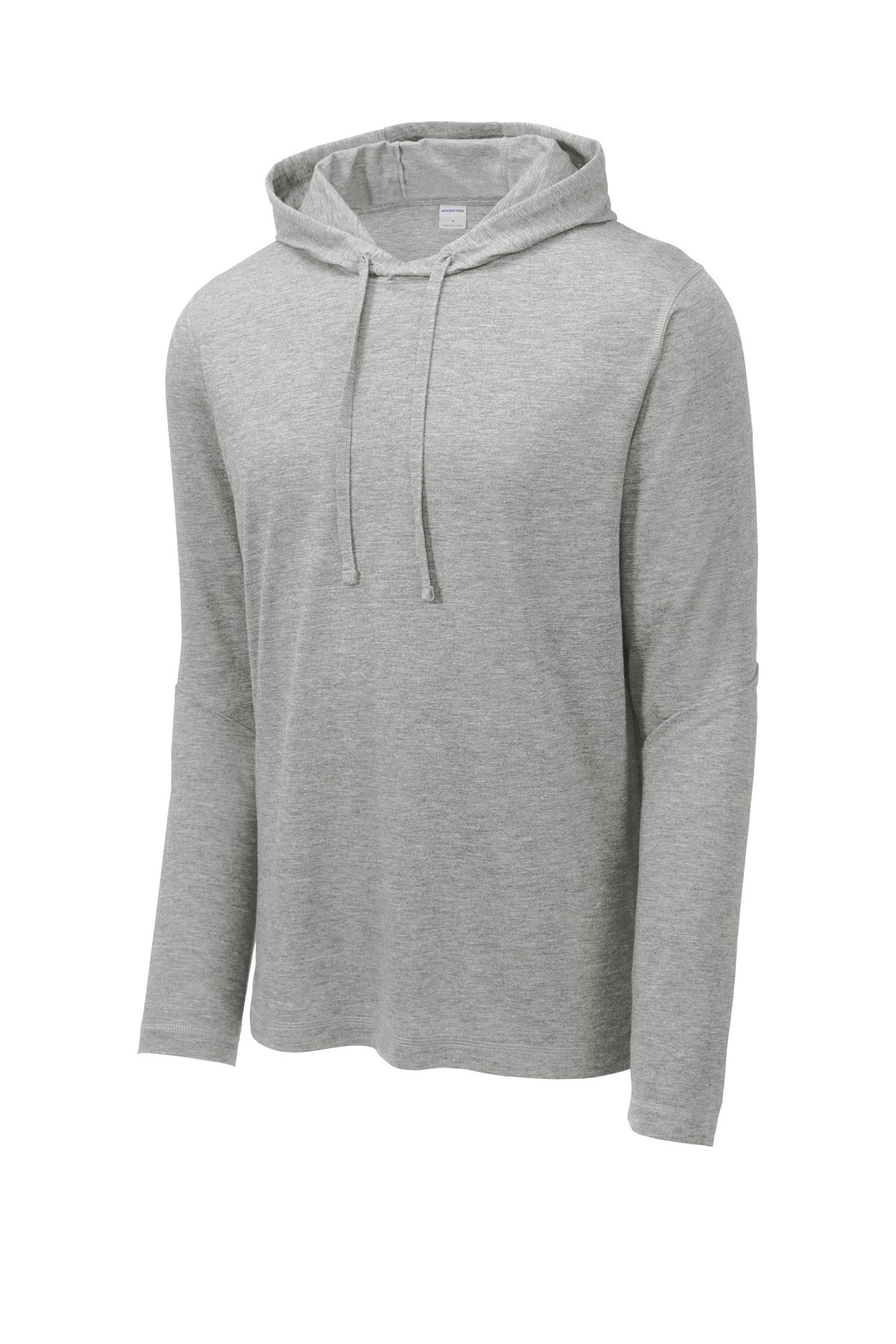 Sport-Tek  PosiCharge  Tri-Blend Wicking Long Sleeve Hoodie - Light Grey Heather