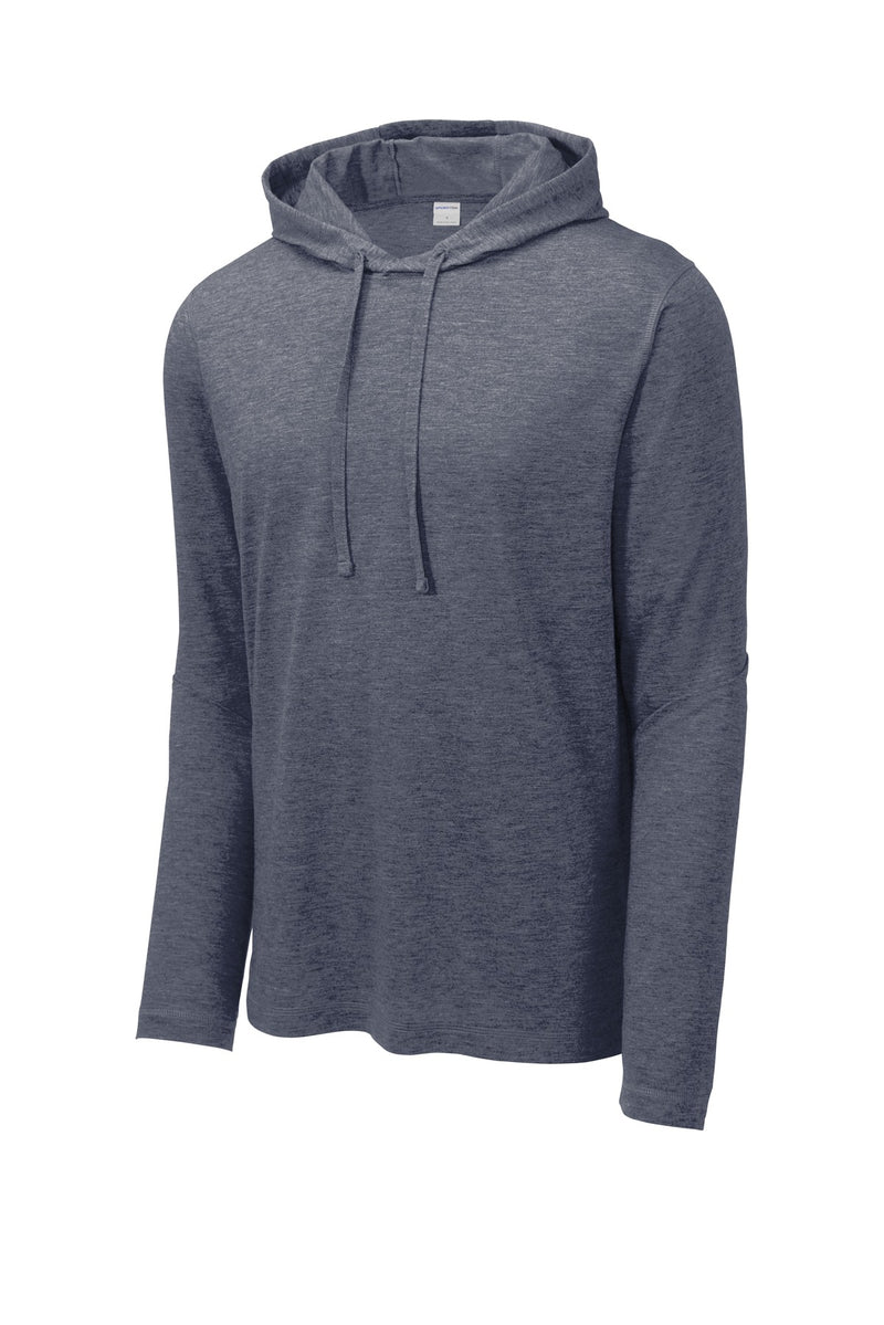 Sport-Tek  PosiCharge  Tri-Blend Wicking Long Sleeve Hoodie - True Navy Heather