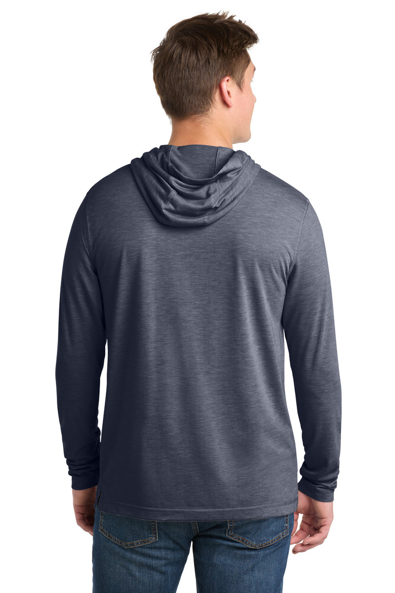 Sport-Tek  PosiCharge  Tri-Blend Wicking Long Sleeve Hoodie - True Navy Heather