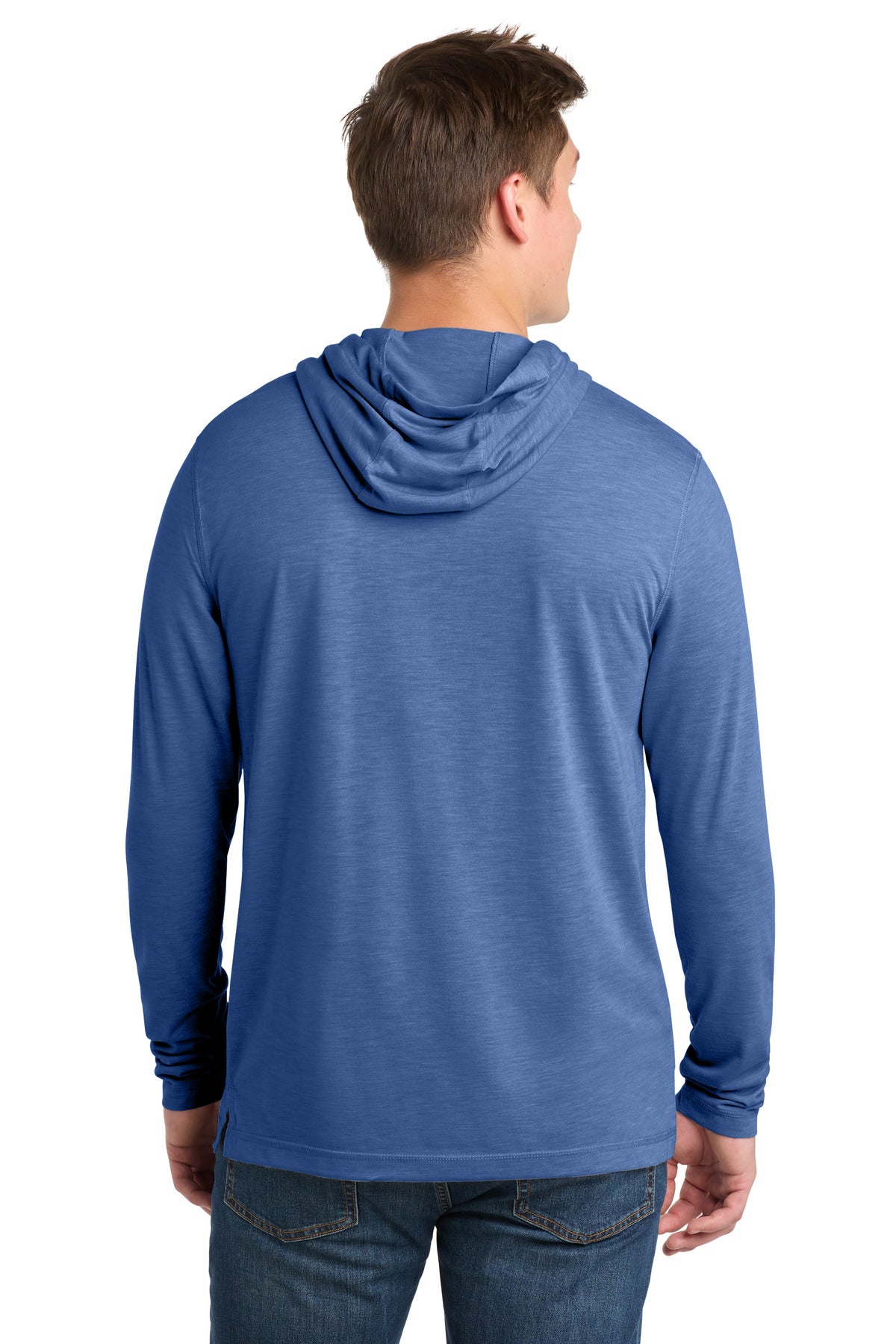 Sport-Tek  PosiCharge  Tri-Blend Wicking Long Sleeve Hoodie - True Royal Heather