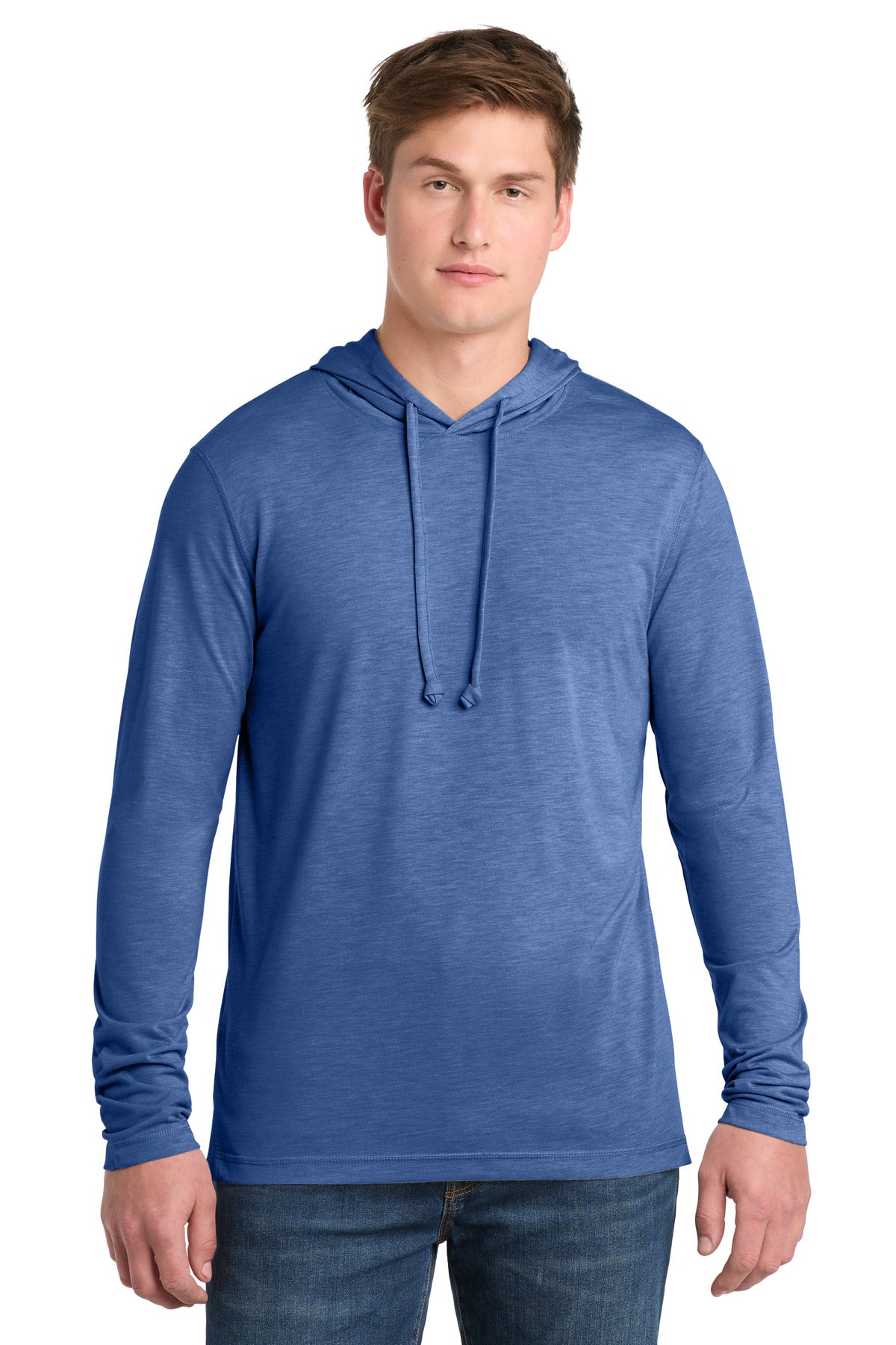 Sport-Tek  PosiCharge  Tri-Blend Wicking Long Sleeve Hoodie - True Royal Heather