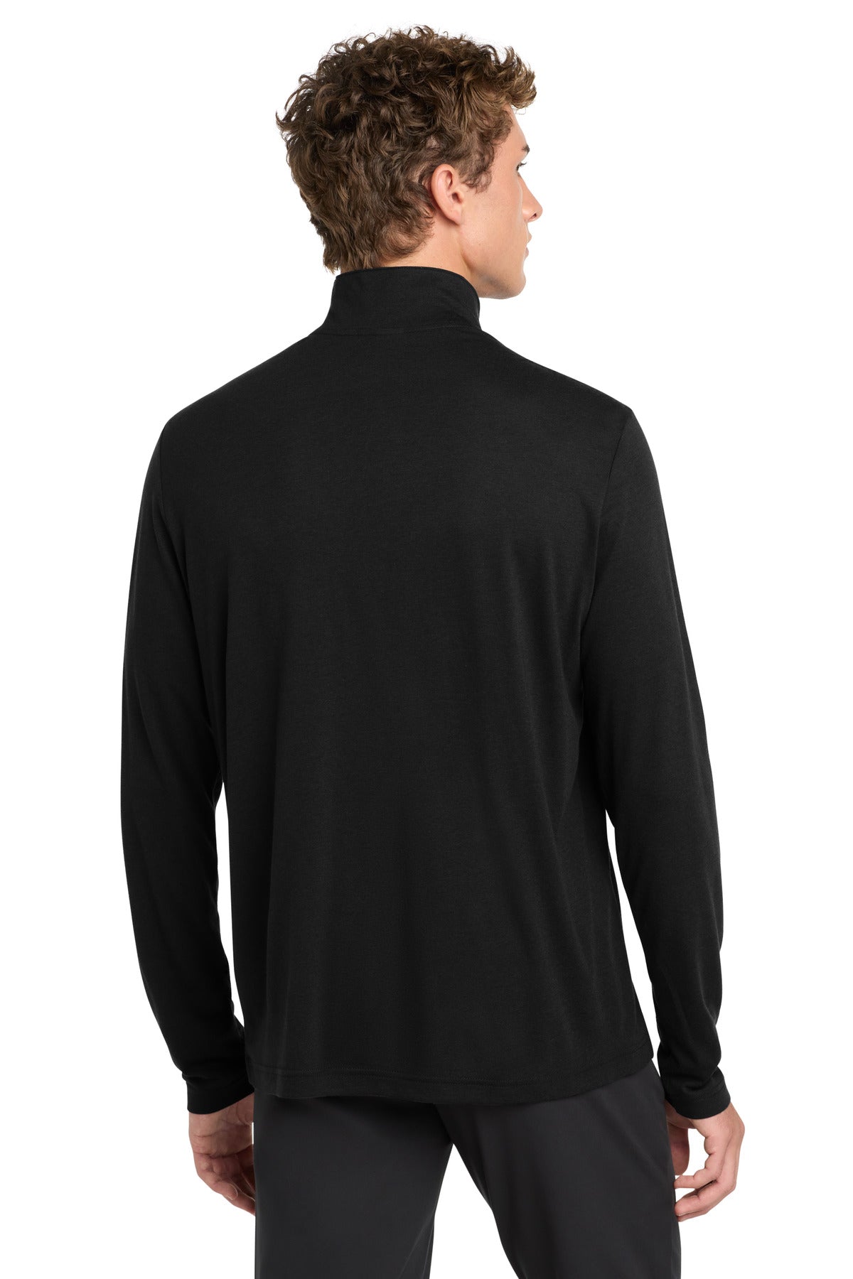 Sport-Tek  PosiCharge  Tri-Blend Wicking 1/4-Zip Pullover - Black Triad Solid