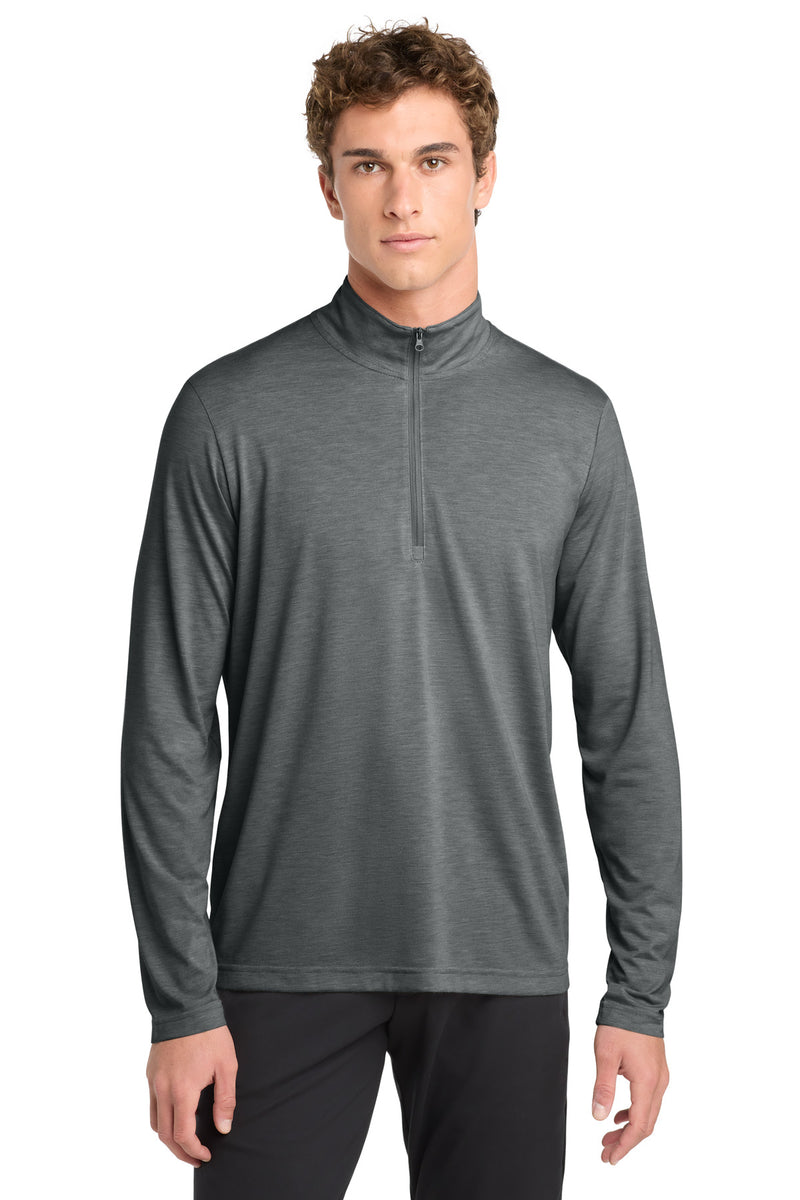 Sport-Tek  PosiCharge  Tri-Blend Wicking 1/4-Zip Pullover - Dark Grey Heather