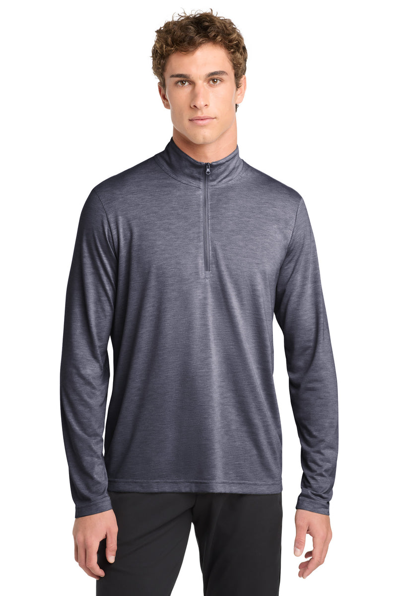 Sport-Tek  PosiCharge  Tri-Blend Wicking 1/4-Zip Pullover - True Navy Heather