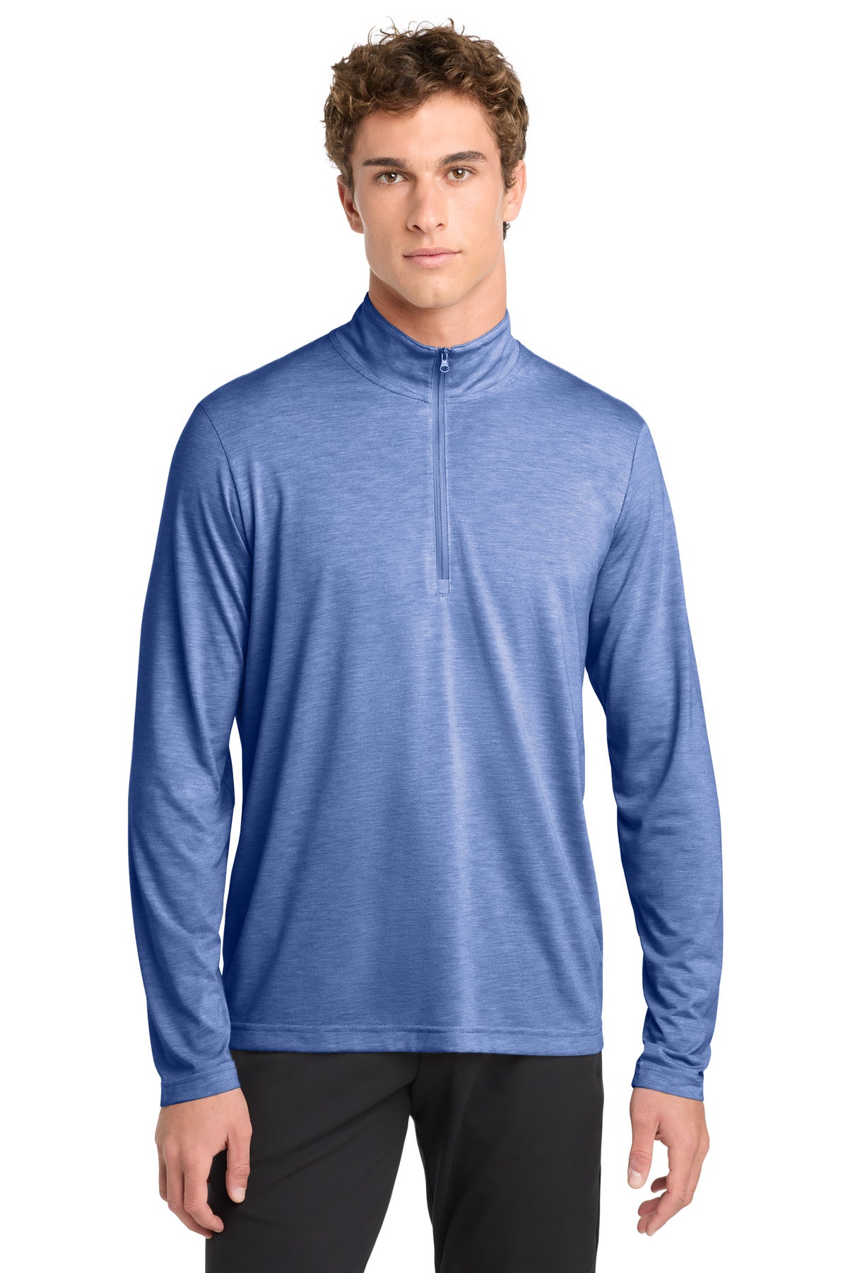 Sport-Tek  PosiCharge  Tri-Blend Wicking 1/4-Zip Pullover - True Royal Heather