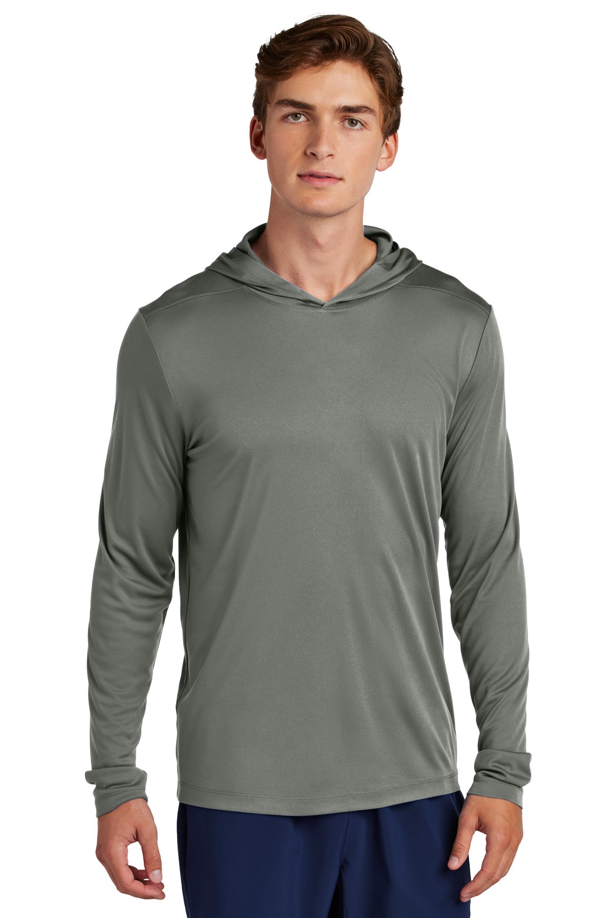 Sport-Tek Posi-UV Pro Long Sleeve Hoodie - Dark Smoke Grey