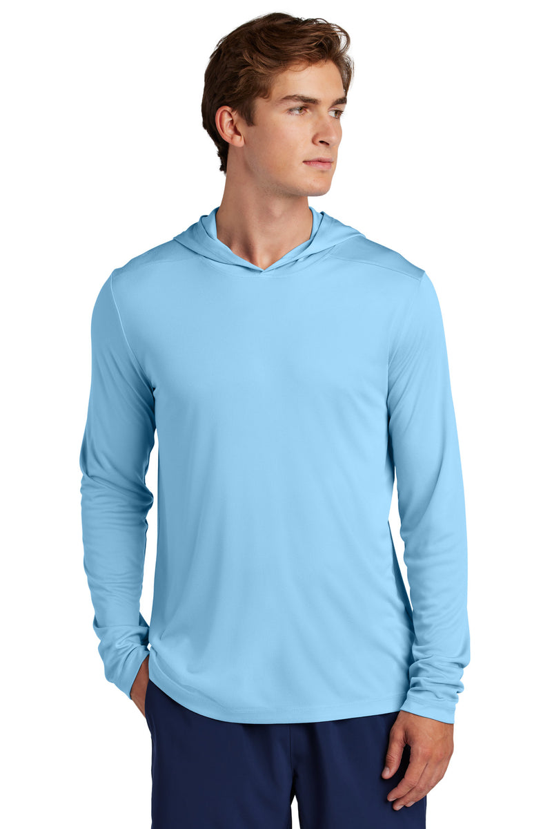Sport-Tek Posi-UV Pro Long Sleeve Hoodie - Light Blue