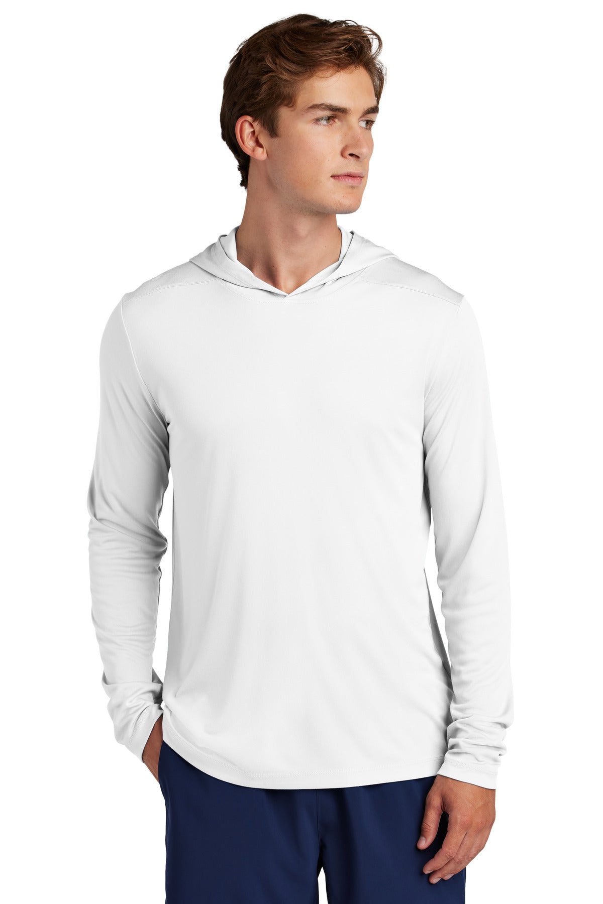 Sport-Tek Posi-UV Pro Long Sleeve Hoodie - White