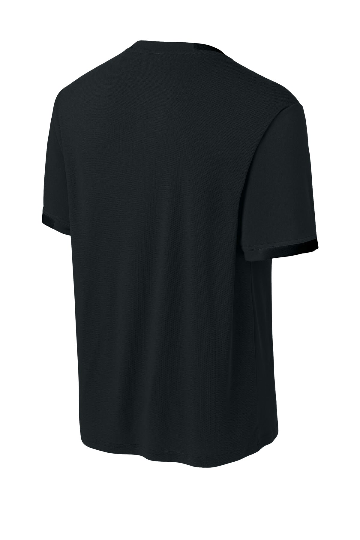 Sport-Tek Club Short Sleeve Crew - Black/ Deep Red