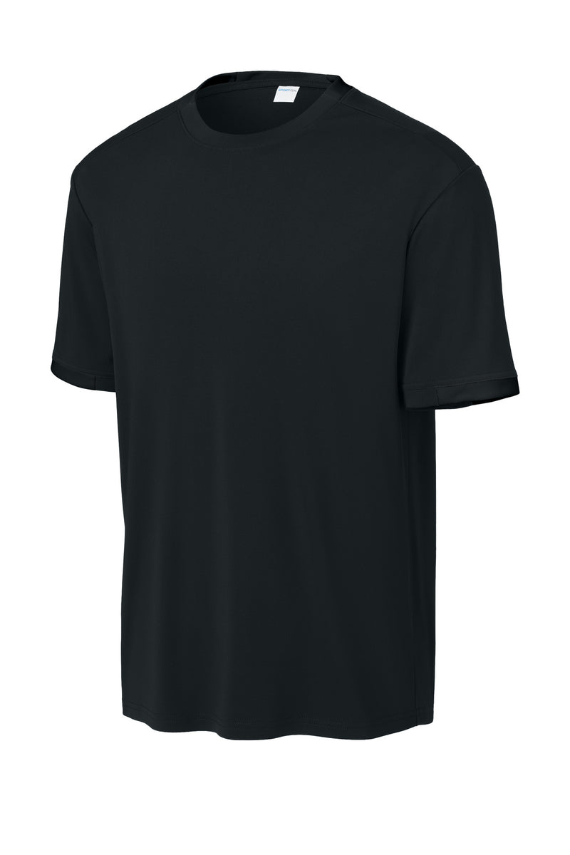Sport-Tek Club Short Sleeve Crew - Black/ Deep Red