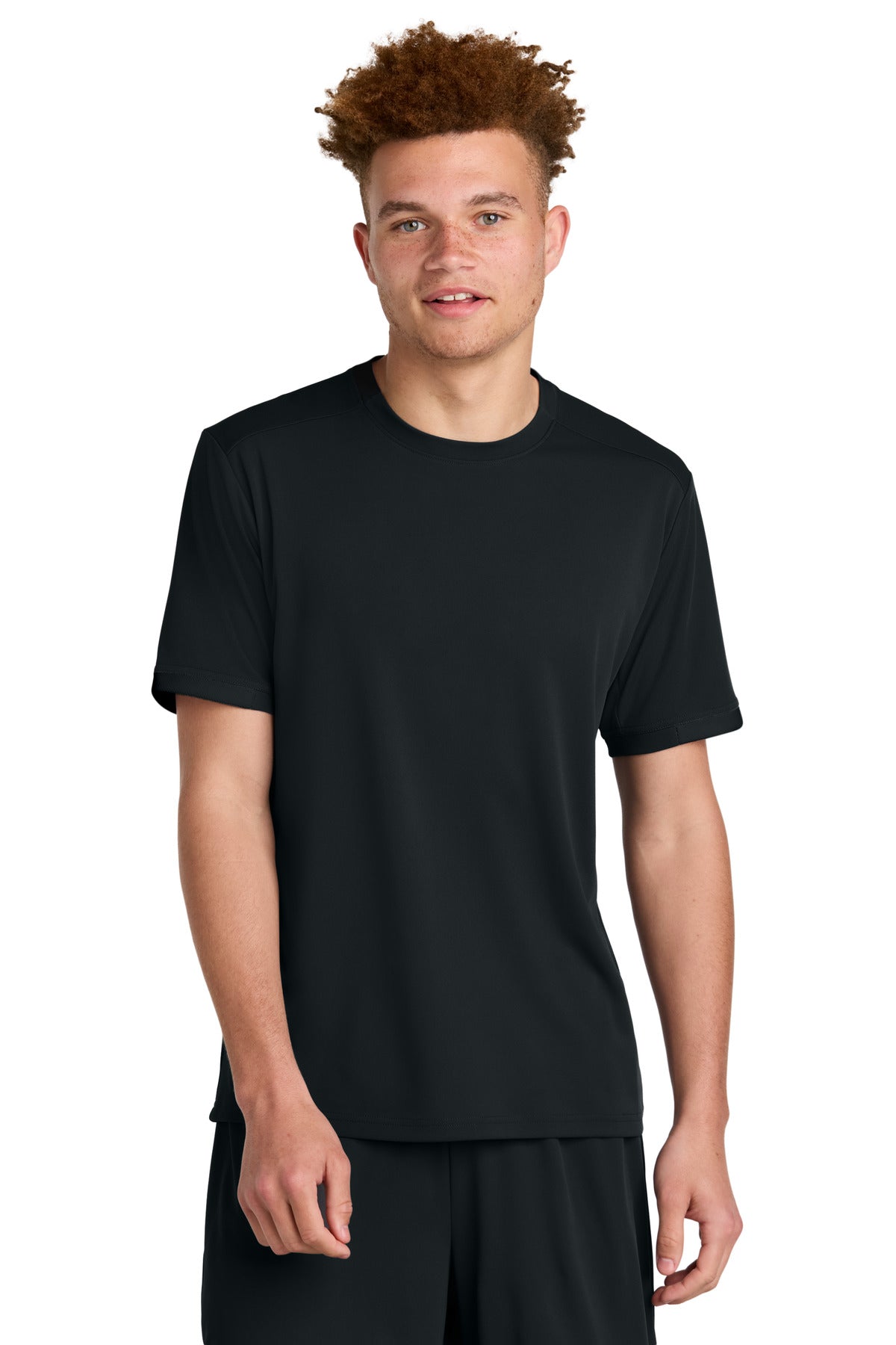 Sport-Tek Club Short Sleeve Crew - Black/ Black