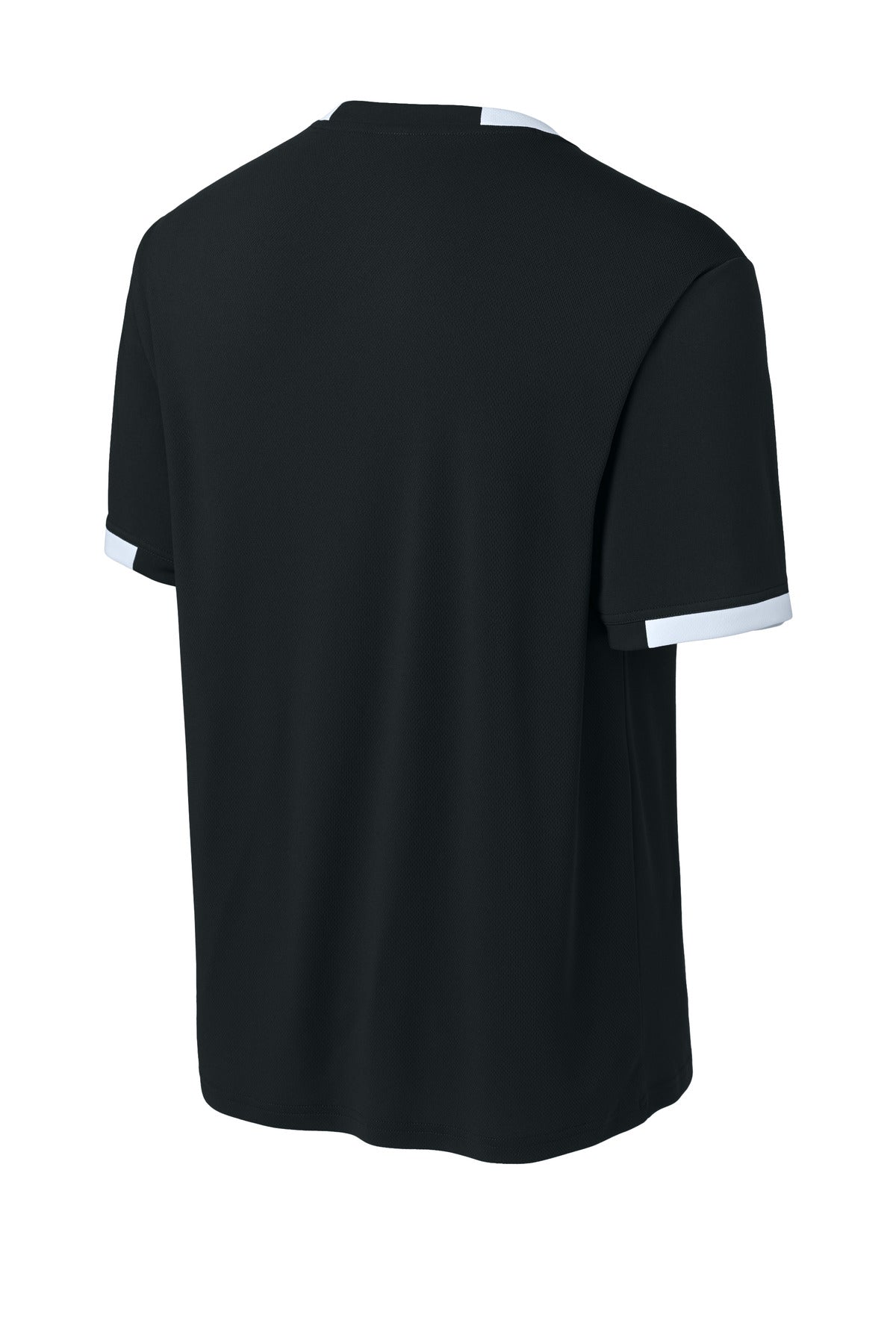 Sport-Tek Club Short Sleeve Crew - Black/ White