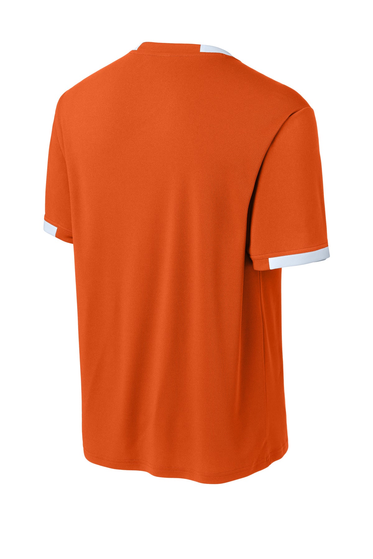 Sport-Tek Club Short Sleeve Crew - Deep Orange/ White