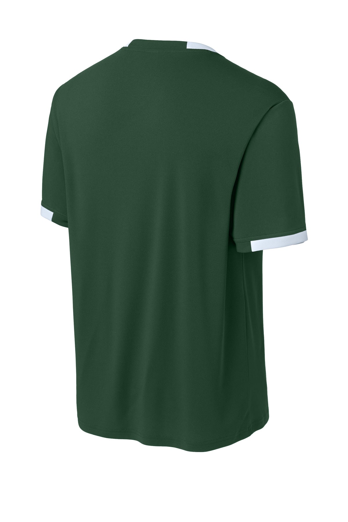 Sport-Tek Club Short Sleeve Crew - Forest Green/ White