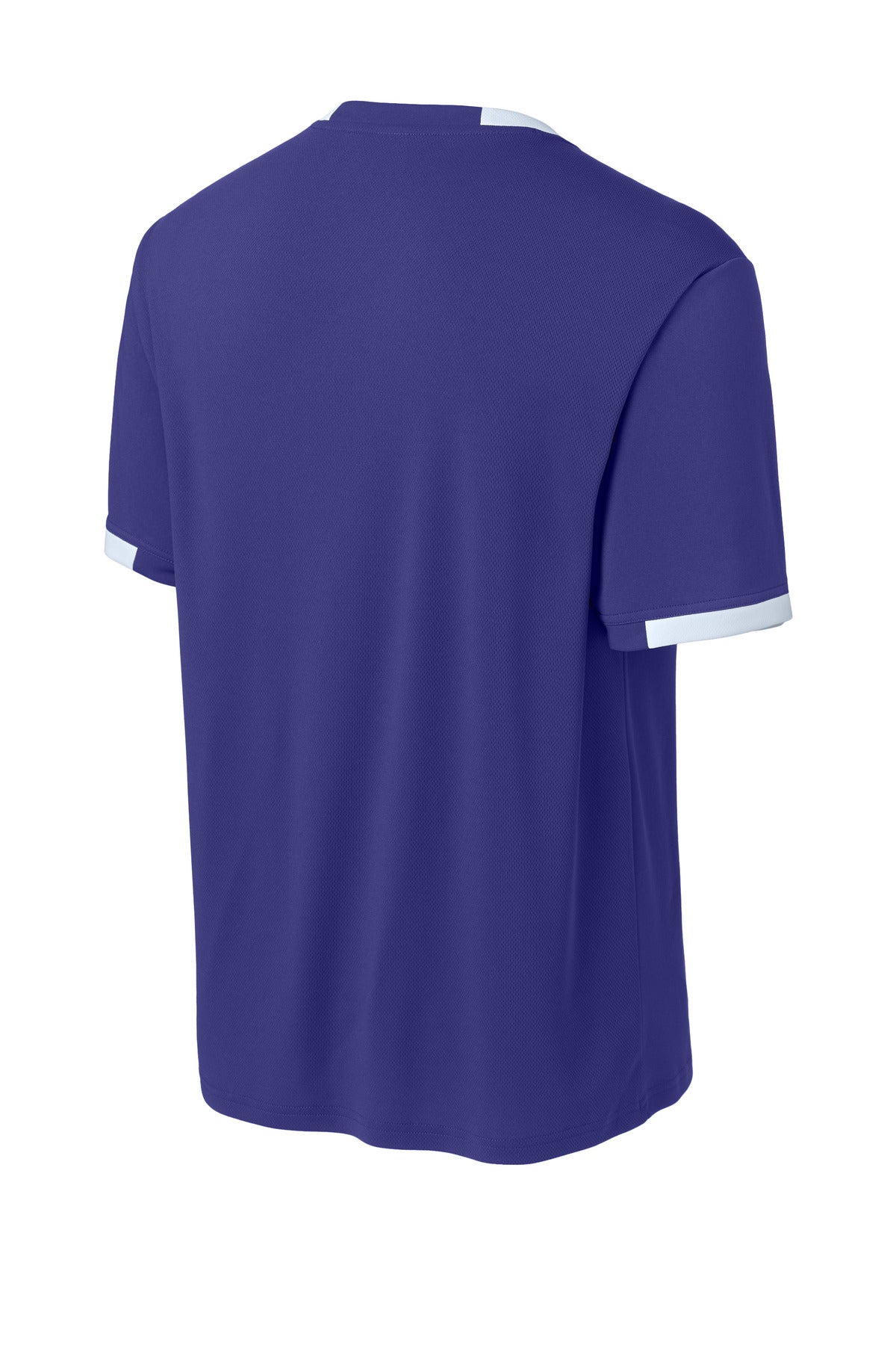 Sport-Tek Club Short Sleeve Crew - Purple/ White