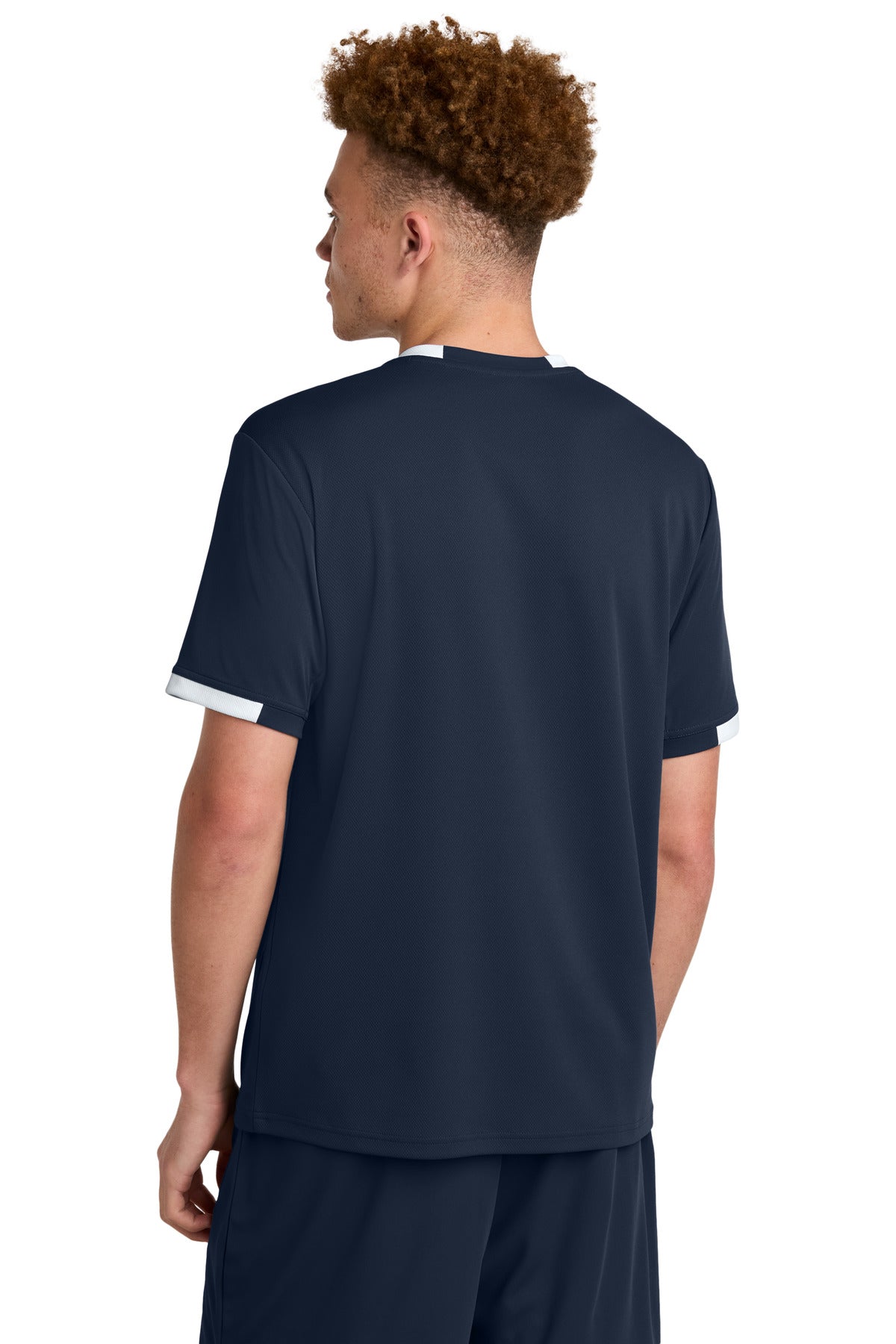 Sport-Tek Club Short Sleeve Crew - True Navy/ White