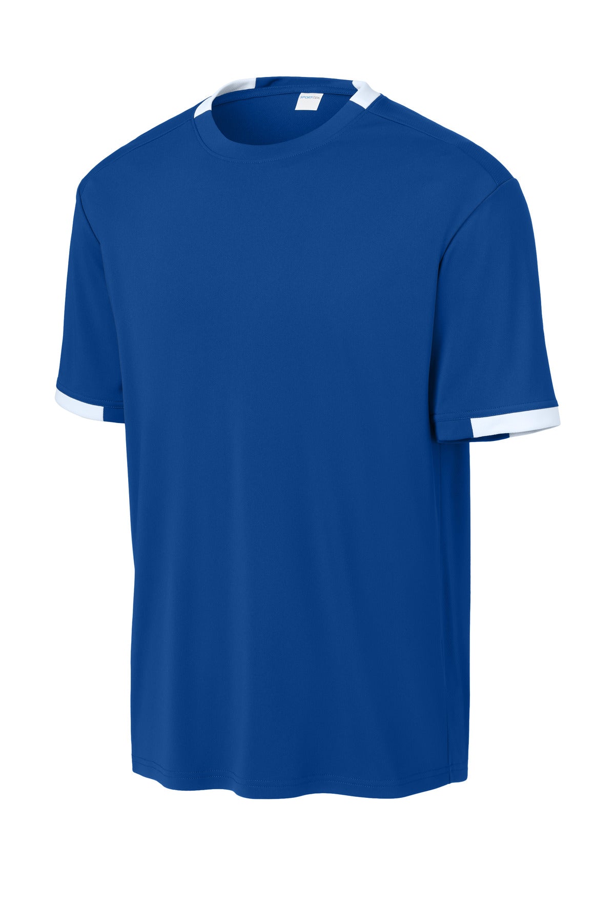 Sport-Tek Club Short Sleeve Crew - True Royal/ White