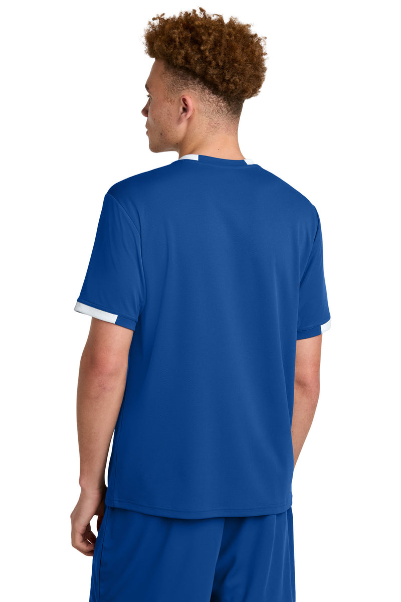 Sport-Tek Club Short Sleeve Crew - True Royal/ White