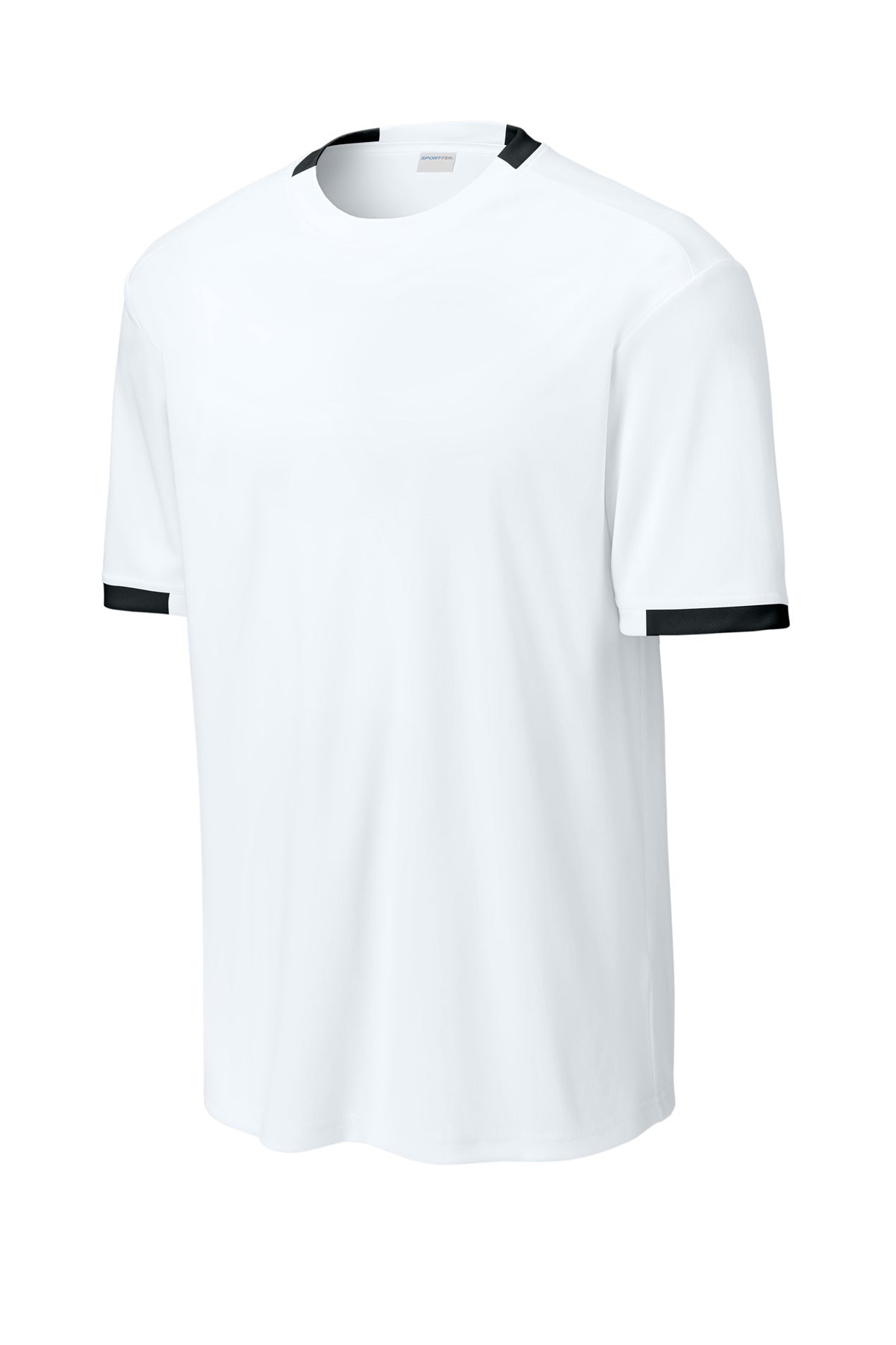 Sport-Tek Club Short Sleeve Crew - White/ Black