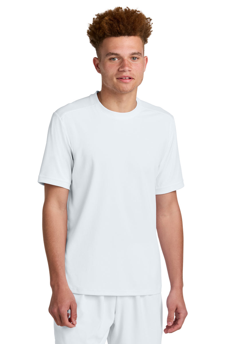 Sport-Tek Club Short Sleeve Crew - White/ White