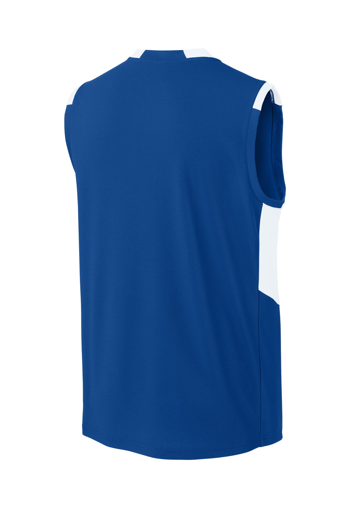 Sport-Tek Club Sleeveless V-Neck - True Royal/ White