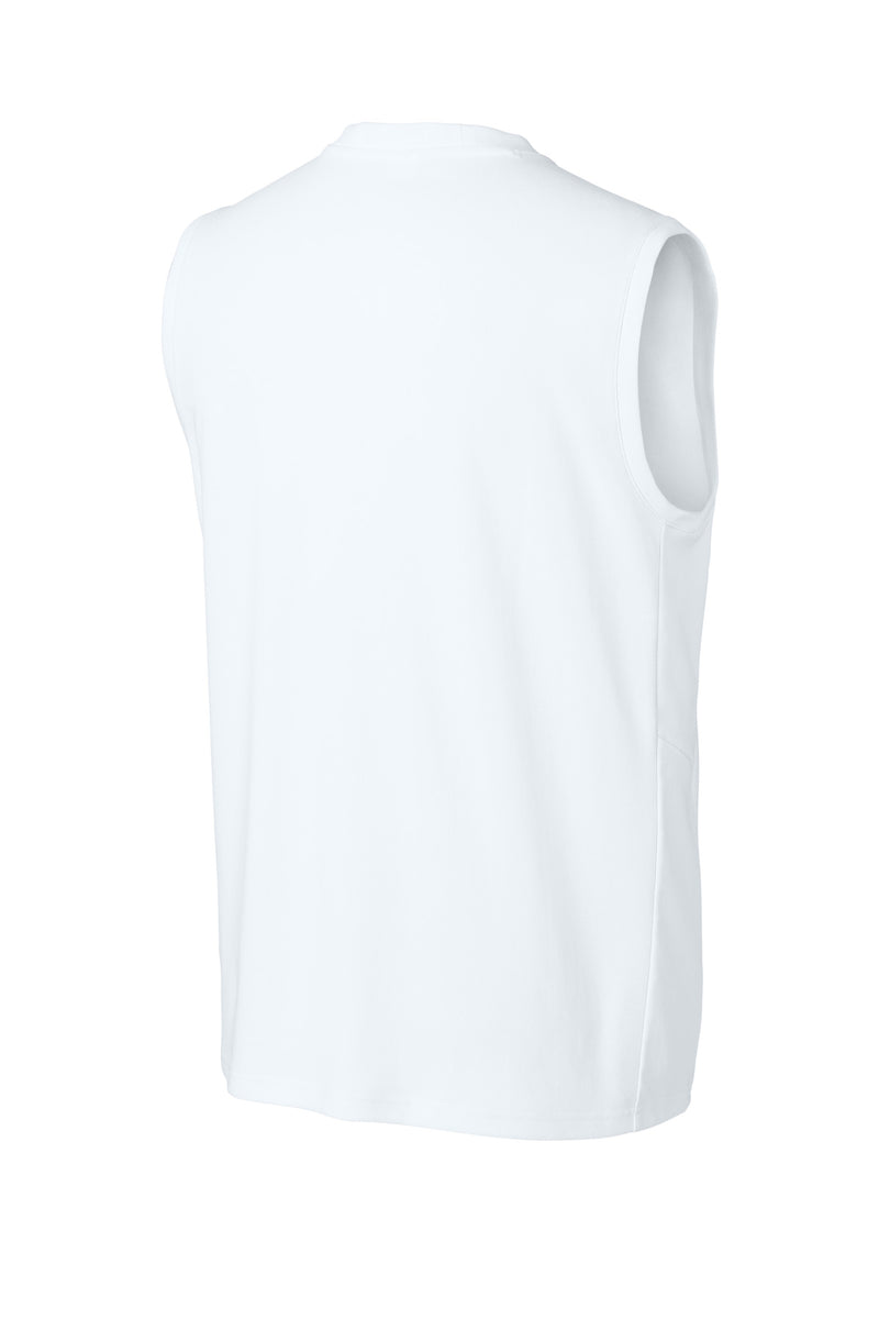 Sport-Tek Club Sleeveless V-Neck - White/ White