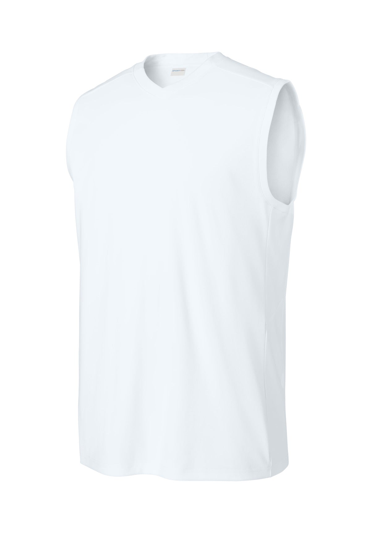 Sport-Tek Club Sleeveless V-Neck - White/ White