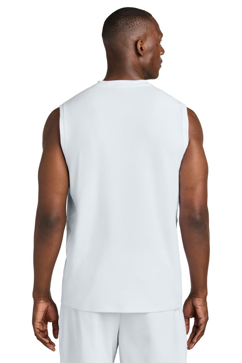 Sport-Tek Club Sleeveless V-Neck - White/ White